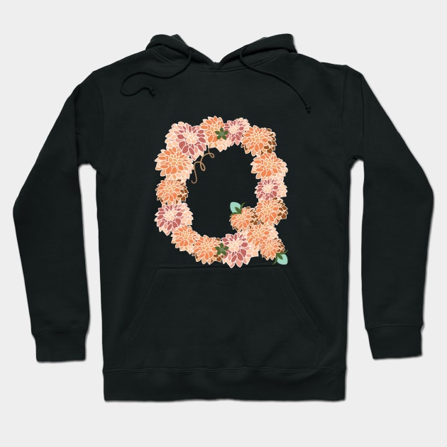 Letter Q Floral Hoodie by CTstudio